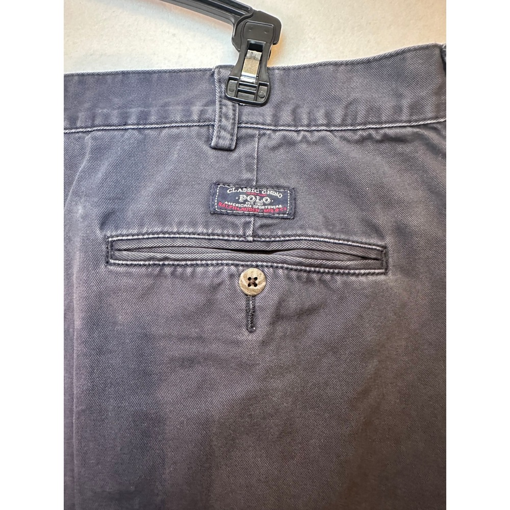 Polo Ralph Lauren Tyler‎ Short Mens Size 40 CHARCOL Pleated Cotton Casual Shorts - Picture 7 of 11